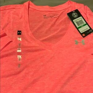 Under armour dry fit tee. Bright coral so pretty!!